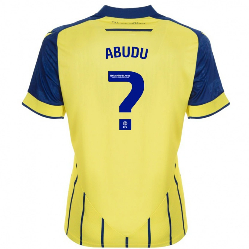 Danxen Donna Maglia Abdul Abudu #0 Giallo Blu Kit Gara Away 2024/25 Maglietta