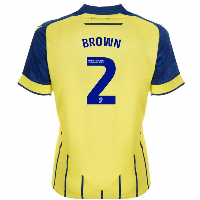 Danxen Donna Maglia Ashlee Brown #2 Giallo Blu Kit Gara Away 2024/25 Maglietta