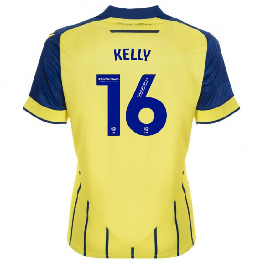 Danxen Donna Maglia Martin Kelly #16 Giallo Blu Kit Gara Away 2024/25 Maglietta