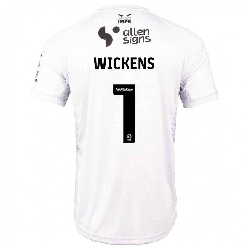 Danxen Donna Maglia George Wickens #1 Rosso Bianco Kit Gara Away 2024/25 Maglietta