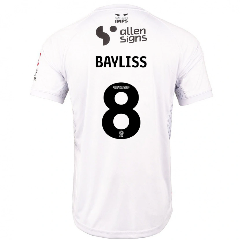 Danxen Donna Maglia Tom Bayliss #8 Rosso Bianco Kit Gara Away 2024/25 Maglietta