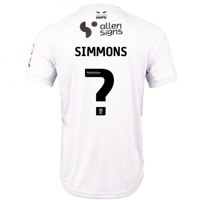 Danxen Donna Maglia Noah Simmons #0 Rosso Bianco Kit Gara Away 2024/25 Maglietta