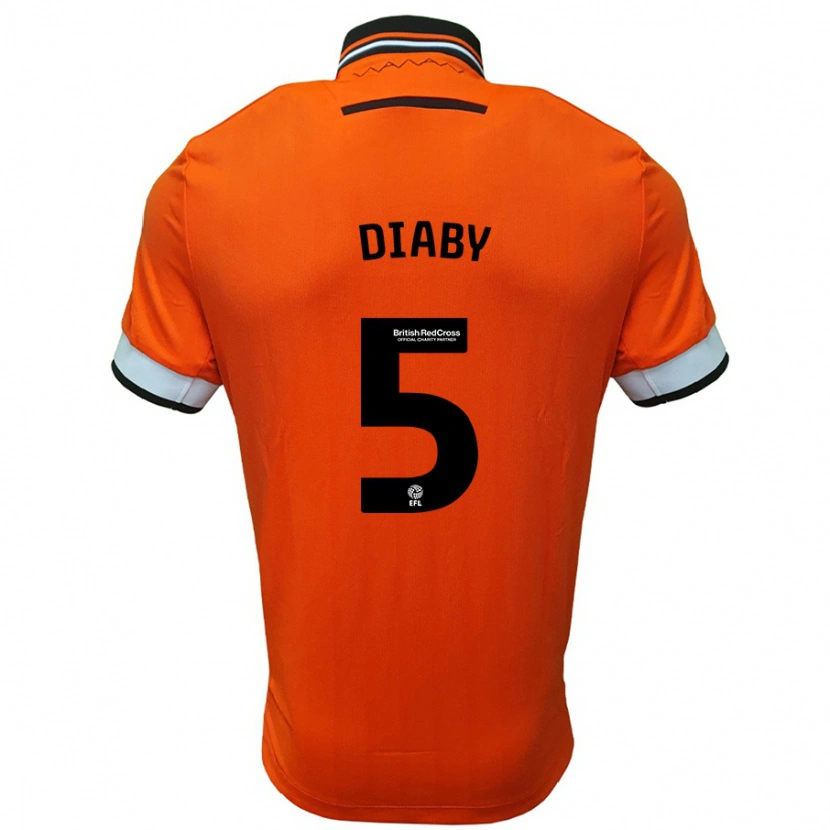 Danxen Donna Maglia Bambo Diaby #5 Arancione Bianco Kit Gara Away 2024/25 Maglietta