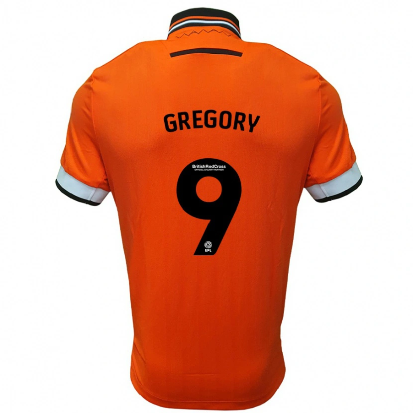 Danxen Donna Maglia Lee Gregory #9 Arancione Bianco Kit Gara Away 2024/25 Maglietta