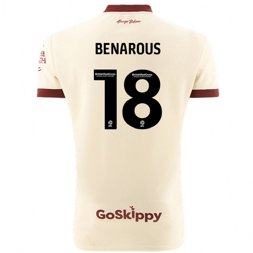 Danxen Donna Maglia Ayman Benarous #18 Crema Bianco Kit Gara Away 2024/25 Maglietta