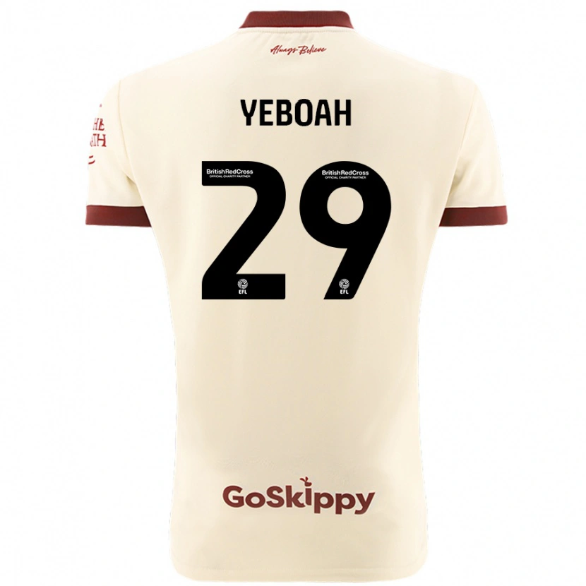 Danxen Donna Maglia Ephraim Yeboah #29 Crema Bianco Kit Gara Away 2024/25 Maglietta