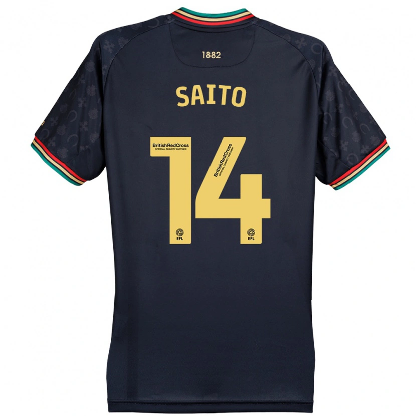 Danxen Donna Maglia Koki Saito #14 Blu Navy Scuro Kit Gara Away 2024/25 Maglietta