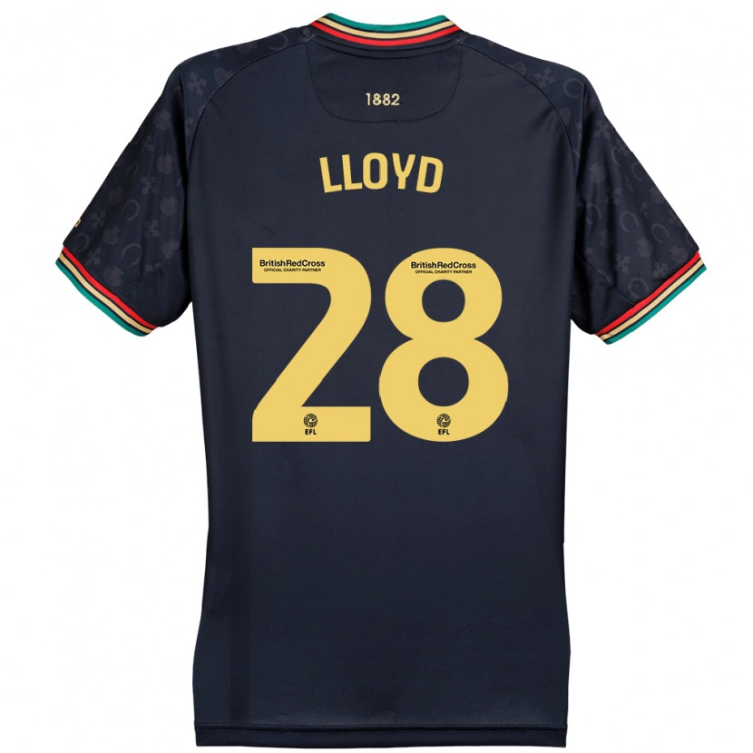 Danxen Donna Maglia Alfie Lloyd #28 Blu Navy Scuro Kit Gara Away 2024/25 Maglietta