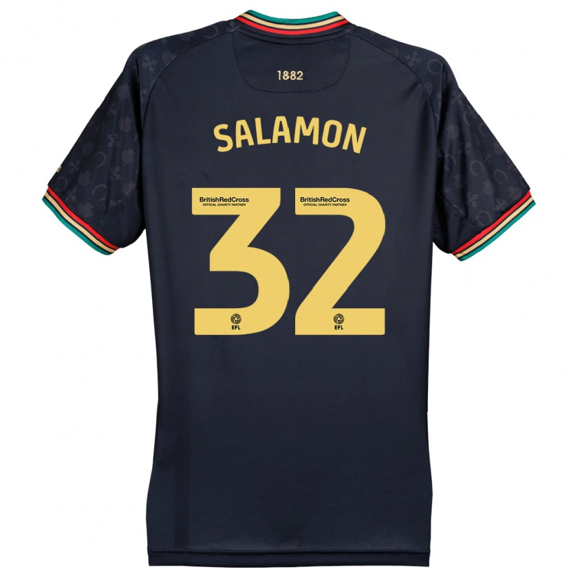 Danxen Donna Maglia Matteo Salamon #32 Blu Navy Scuro Kit Gara Away 2024/25 Maglietta