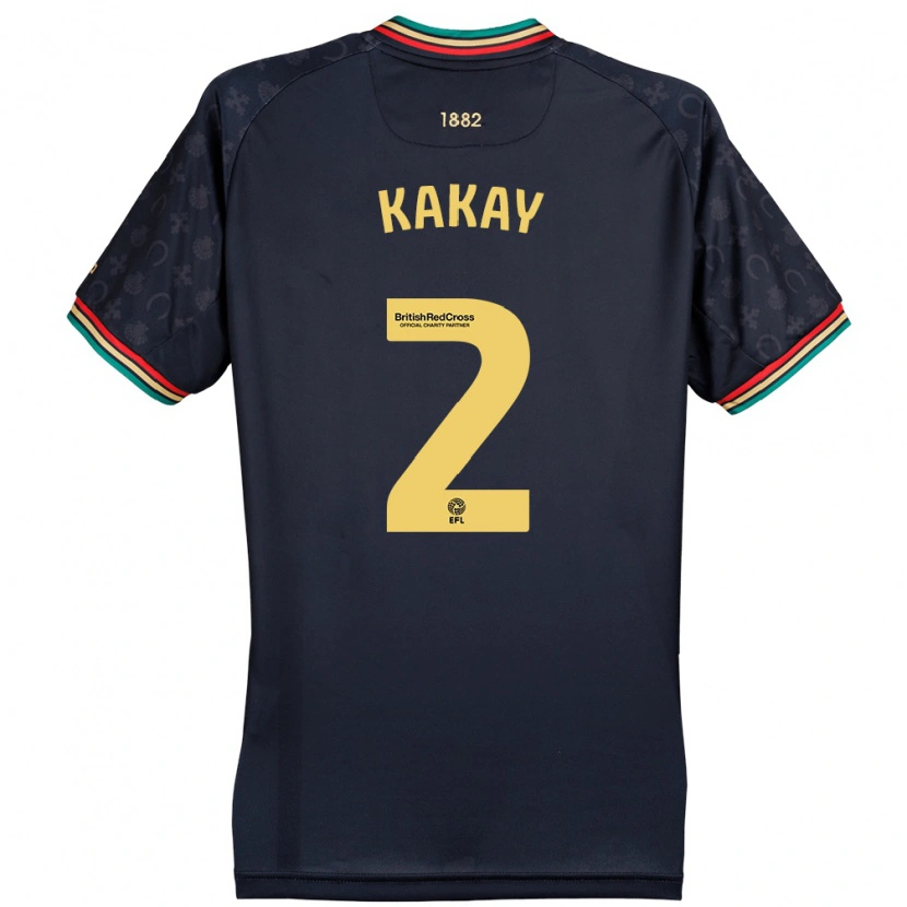 Danxen Donna Maglia Osman Kakay #2 Blu Navy Scuro Kit Gara Away 2024/25 Maglietta