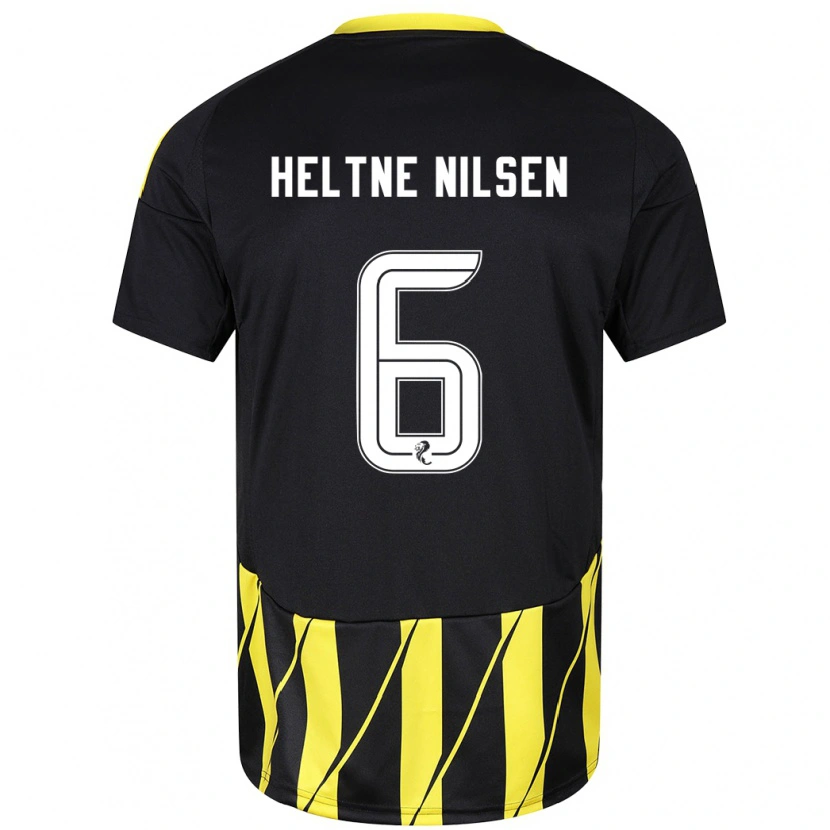 Danxen Donna Maglia Sivert Heltne Nilsen #6 Nero Giallo Kit Gara Away 2024/25 Maglietta