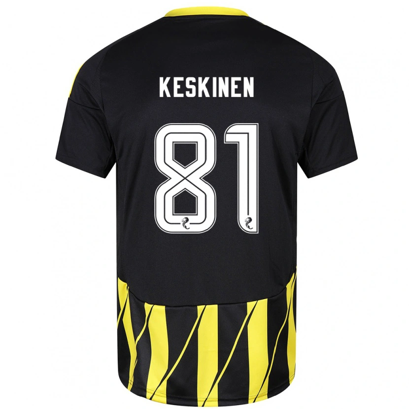 Danxen Donna Maglia Topi Keskinen #81 Nero Giallo Kit Gara Away 2024/25 Maglietta