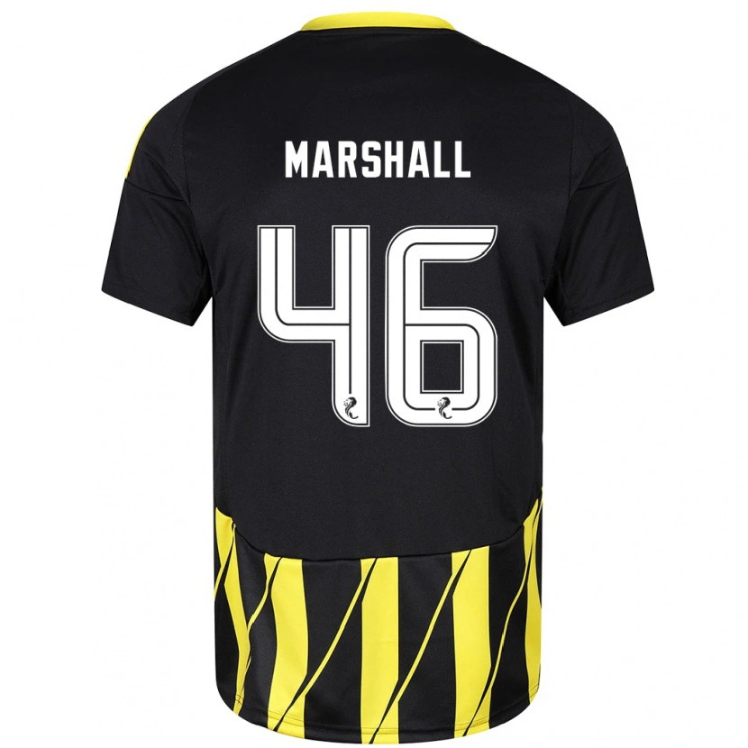 Danxen Donna Maglia Findlay Marshall #46 Nero Giallo Kit Gara Away 2024/25 Maglietta