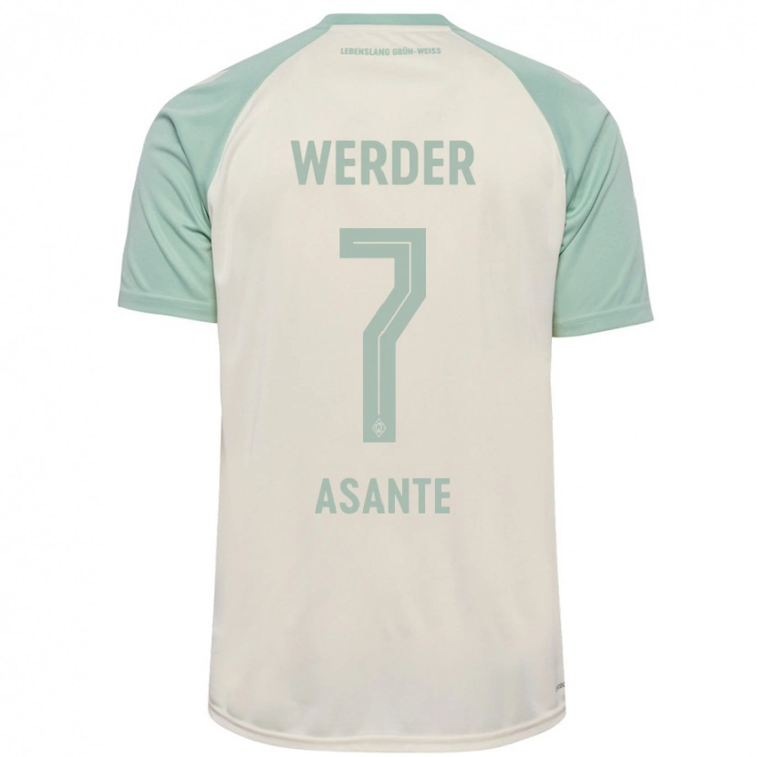 Danxen Donna Maglia Davis Asante #7 Bianco Sporco Verde Chiaro Kit Gara Away 2024/25 Maglietta