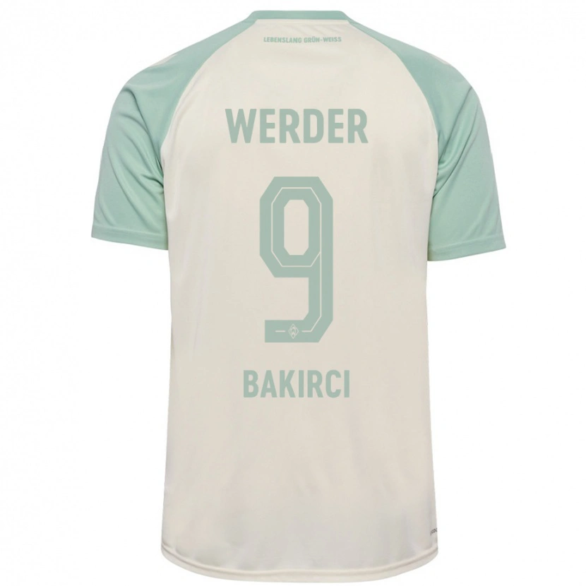 Danxen Donna Maglia Yunus Bakirci #9 Bianco Sporco Verde Chiaro Kit Gara Away 2024/25 Maglietta