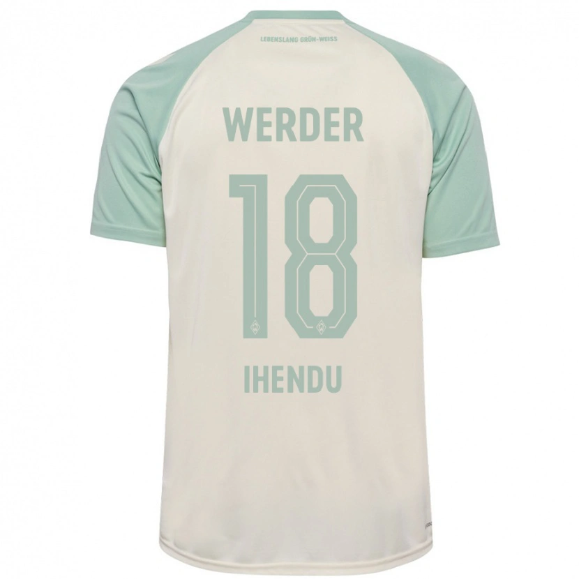 Danxen Donna Maglia Daniel Ihendu #18 Bianco Sporco Verde Chiaro Kit Gara Away 2024/25 Maglietta