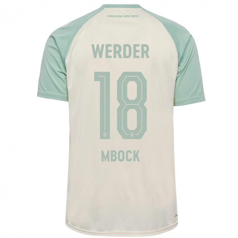 Danxen Donna Maglia Princewill Mbock #18 Bianco Sporco Verde Chiaro Kit Gara Away 2024/25 Maglietta
