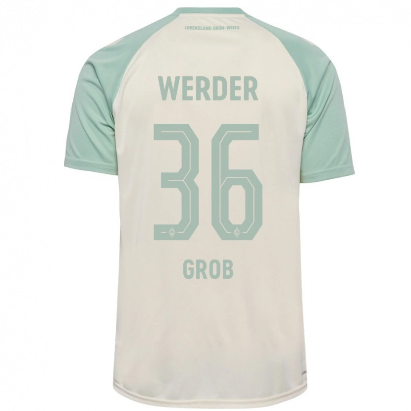 Danxen Donna Maglia Christian Groß #36 Bianco Sporco Verde Chiaro Kit Gara Away 2024/25 Maglietta