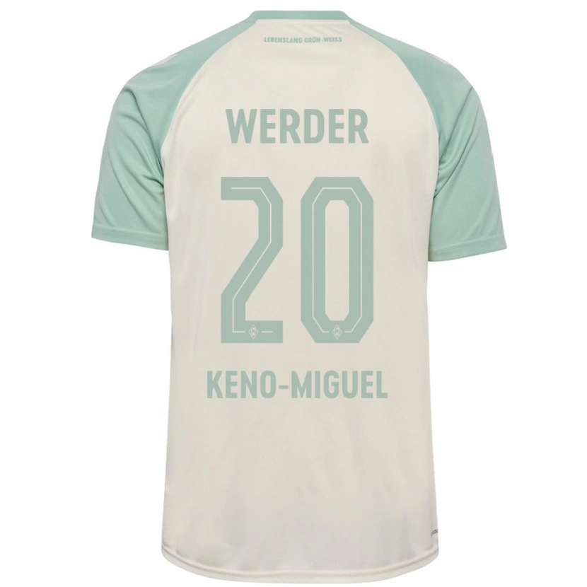 Danxen Donna Maglia Keno-Miguel Meyer #20 Bianco Sporco Verde Chiaro Kit Gara Away 2024/25 Maglietta