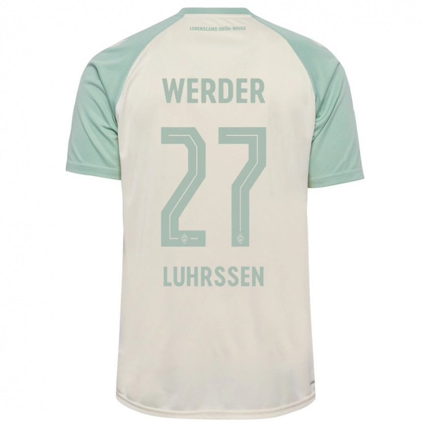 Danxen Donna Maglia Nina Luhrssen #27 Bianco Sporco Verde Chiaro Kit Gara Away 2024/25 Maglietta