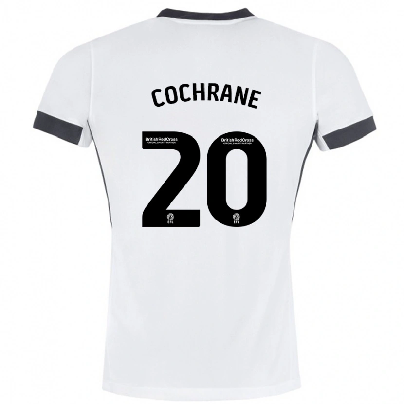 Danxen Donna Maglia Alex Cochrane #20 Bianco Nero Kit Gara Away 2024/25 Maglietta