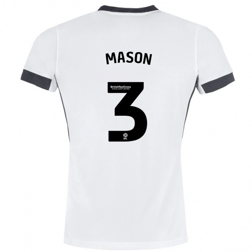 Danxen Donna Maglia Ellie Mason #3 Bianco Nero Kit Gara Away 2024/25 Maglietta