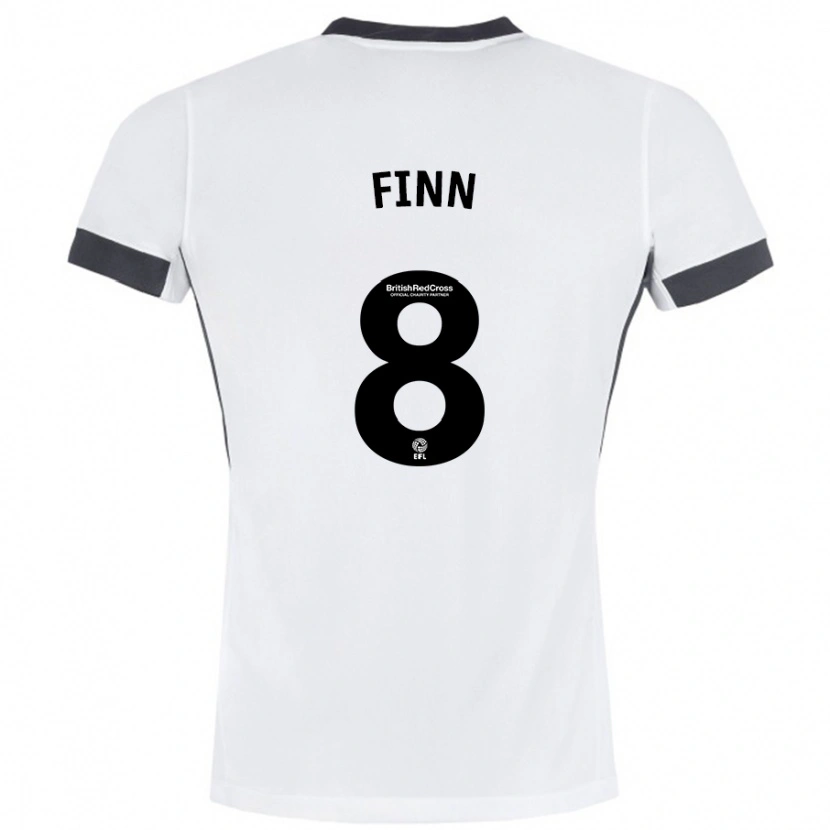 Danxen Donna Maglia Jamie Finn #8 Bianco Nero Kit Gara Away 2024/25 Maglietta