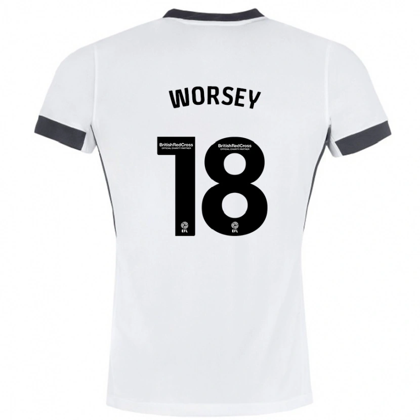 Danxen Donna Maglia Louanne Worsey #18 Bianco Nero Kit Gara Away 2024/25 Maglietta
