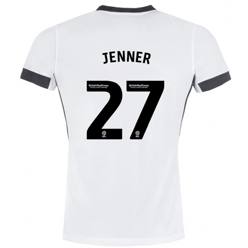 Danxen Donna Maglia Abbi Jenner #27 Bianco Nero Kit Gara Away 2024/25 Maglietta