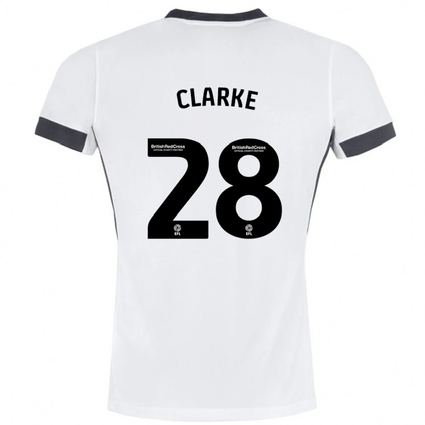 Danxen Donna Maglia Charlotte Clarke #28 Bianco Nero Kit Gara Away 2024/25 Maglietta