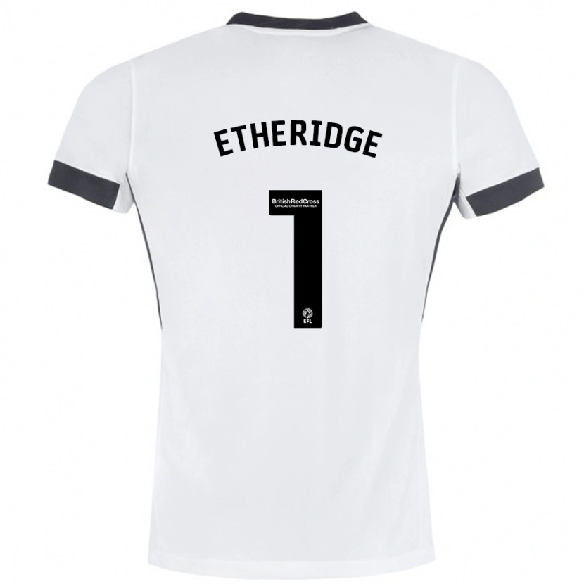 Danxen Donna Maglia Neil Etheridge #1 Bianco Nero Kit Gara Away 2024/25 Maglietta