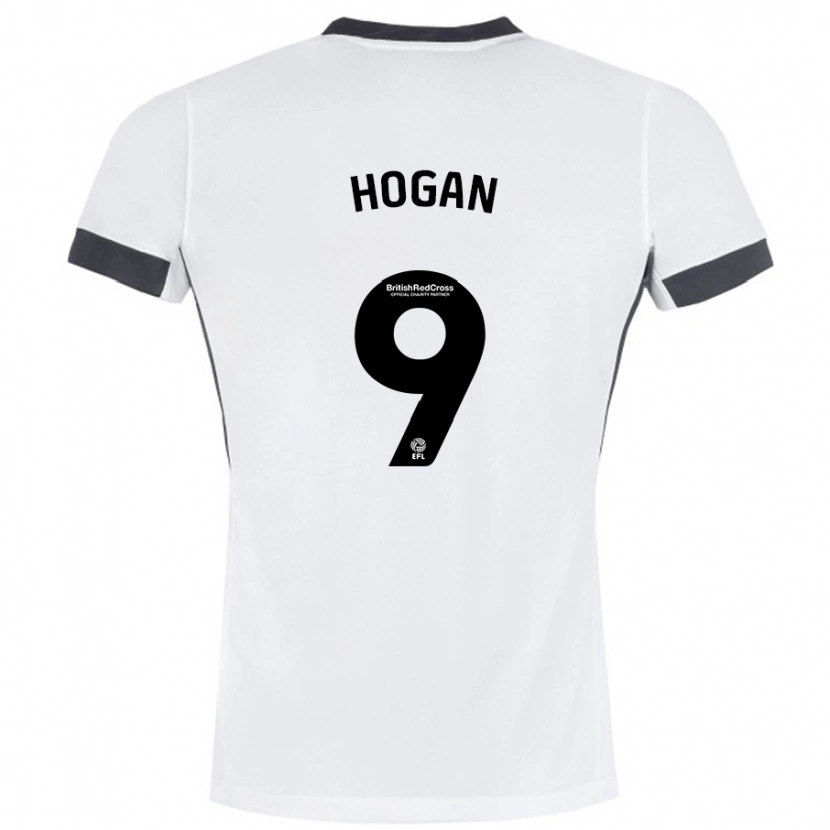 Danxen Donna Maglia Scott Hogan #9 Bianco Nero Kit Gara Away 2024/25 Maglietta
