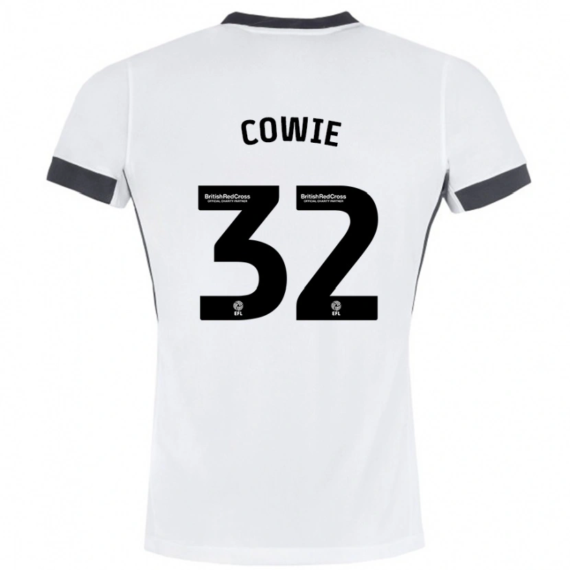 Danxen Donna Maglia Abbie Cowie #32 Bianco Nero Kit Gara Away 2024/25 Maglietta
