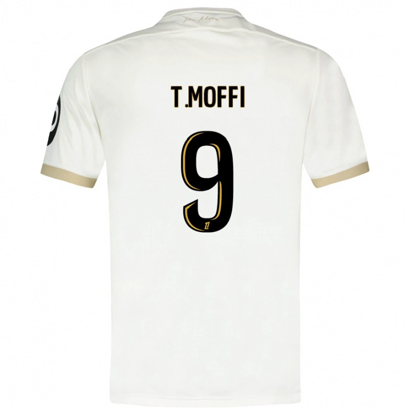 Danxen Donna Maglia Terem Moffi #9 Bianco Oro Kit Gara Away 2024/25 Maglietta