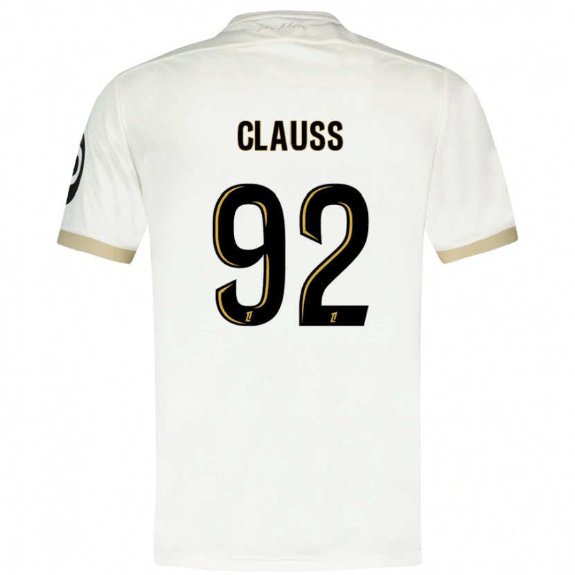 Danxen Donna Maglia Jonathan Clauss #92 Bianco Oro Kit Gara Away 2024/25 Maglietta