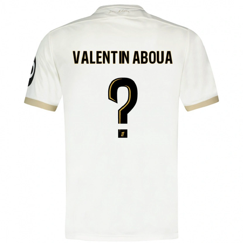 Danxen Donna Maglia Louis Valentin Aboua #0 Bianco Oro Kit Gara Away 2024/25 Maglietta