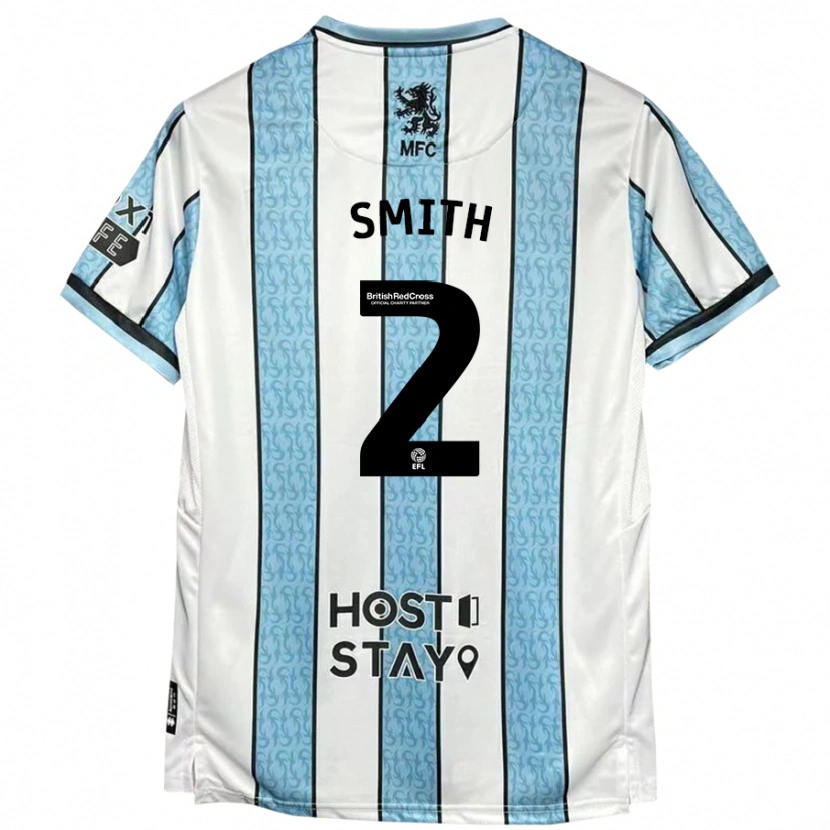 Danxen Donna Maglia Tommy Smith #2 Bianco Blu Kit Gara Away 2024/25 Maglietta