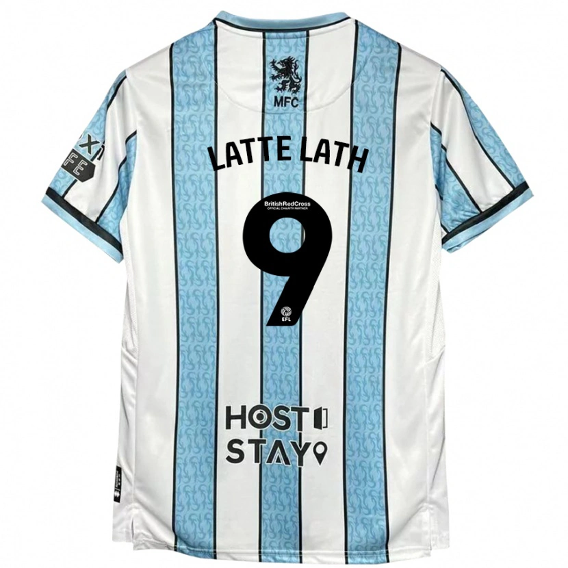 Danxen Donna Maglia Emmanuel Latte Lath #9 Bianco Blu Kit Gara Away 2024/25 Maglietta