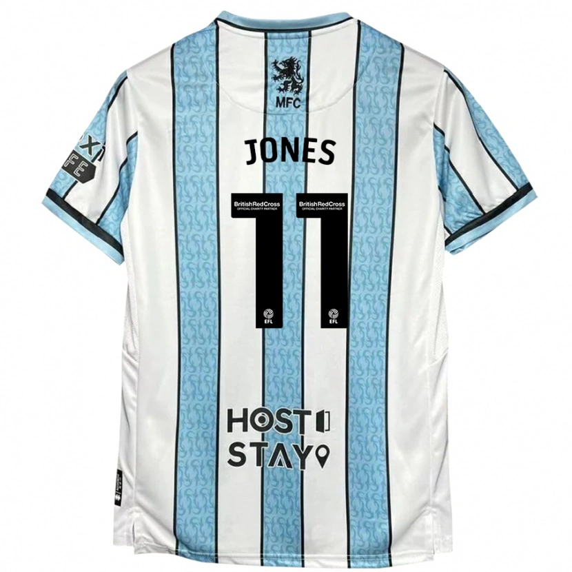Danxen Donna Maglia Isaiah Jones #11 Bianco Blu Kit Gara Away 2024/25 Maglietta