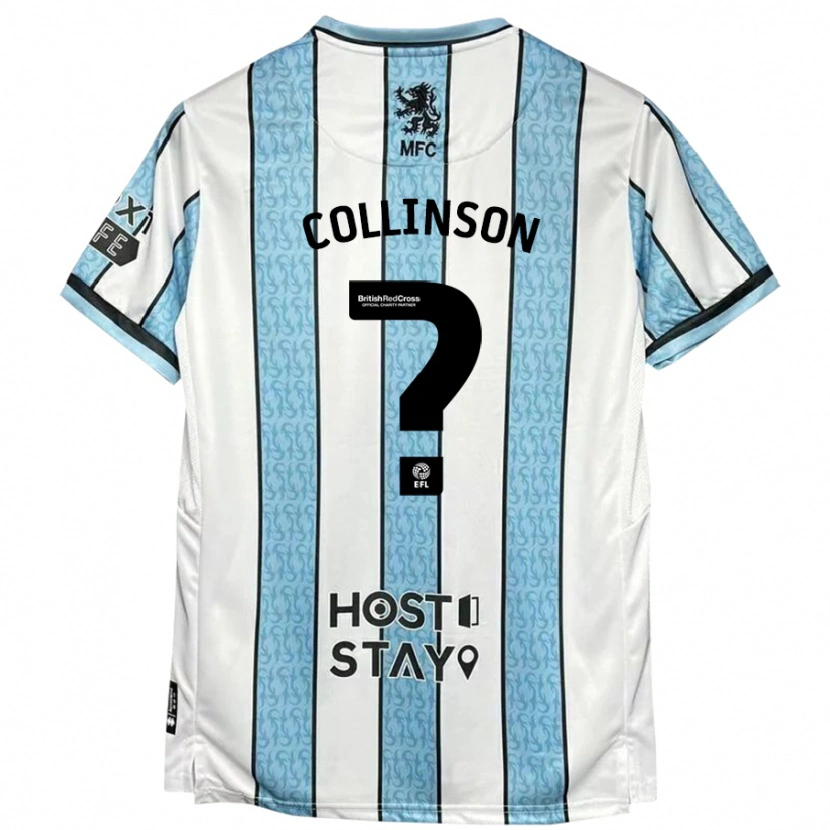 Danxen Donna Maglia Isaac Collinson #0 Bianco Blu Kit Gara Away 2024/25 Maglietta