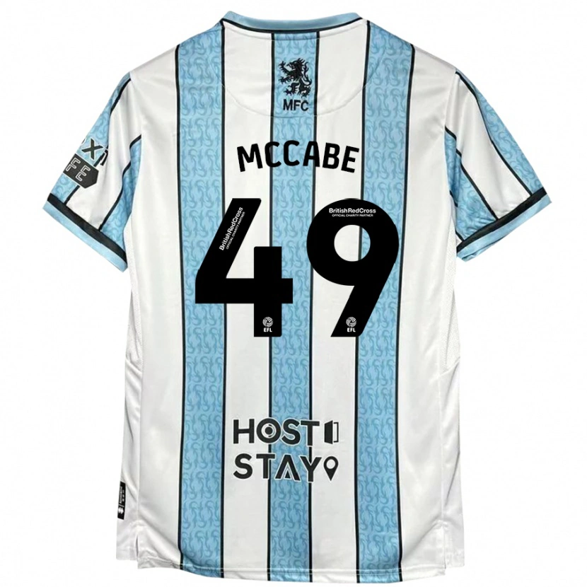 Danxen Donna Maglia Law Mccabe #49 Bianco Blu Kit Gara Away 2024/25 Maglietta