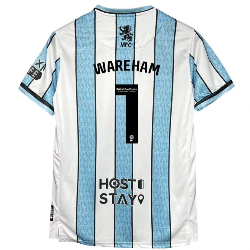 Danxen Donna Maglia Laura Wareham #1 Bianco Blu Kit Gara Away 2024/25 Maglietta