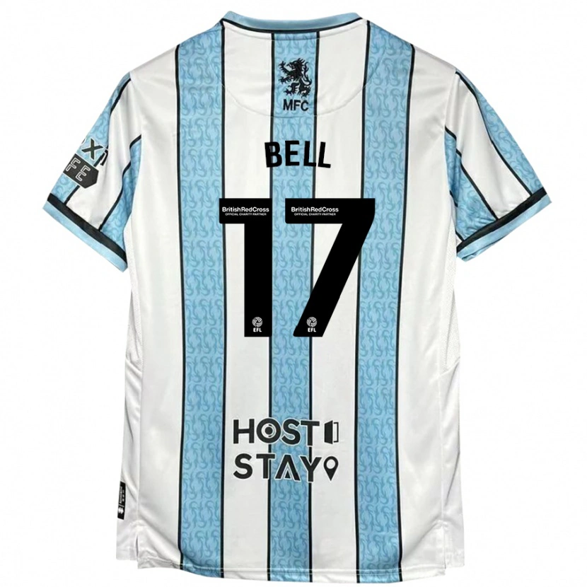Danxen Donna Maglia Millie Bell #17 Bianco Blu Kit Gara Away 2024/25 Maglietta