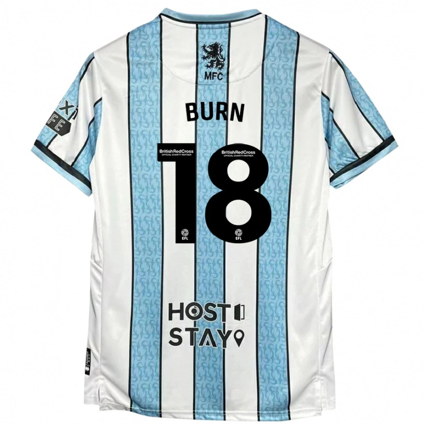 Danxen Donna Maglia Sarah Burn #18 Bianco Blu Kit Gara Away 2024/25 Maglietta