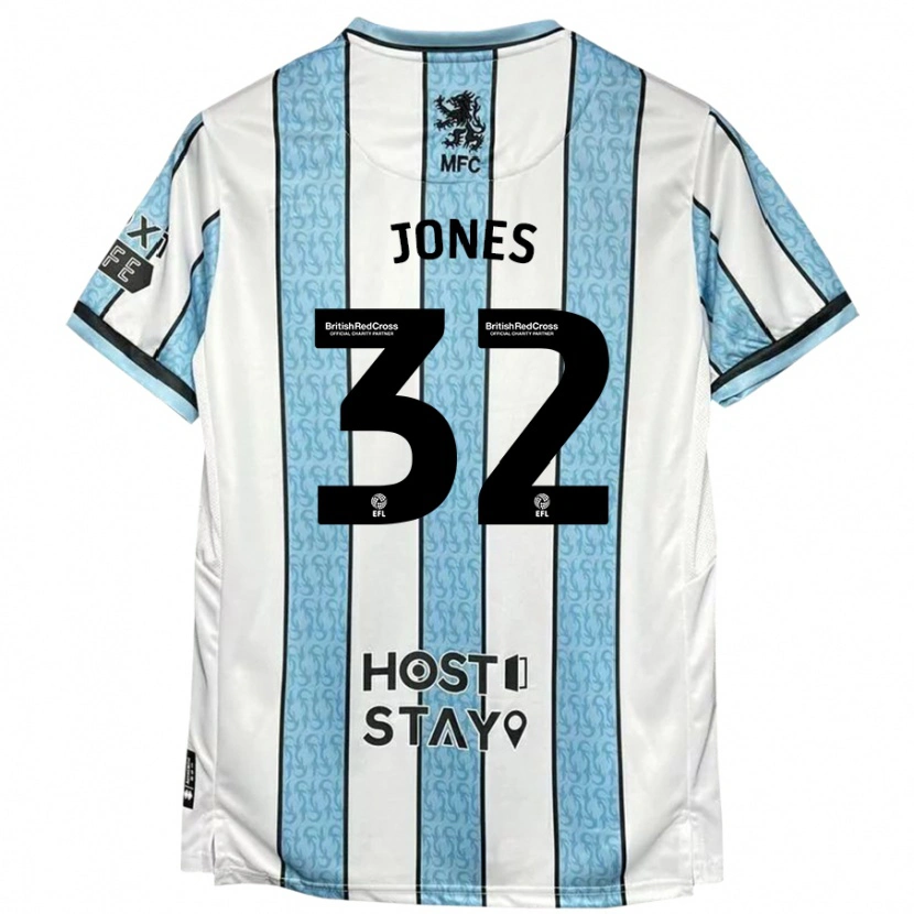 Danxen Donna Maglia Jamie Jones #32 Bianco Blu Kit Gara Away 2024/25 Maglietta
