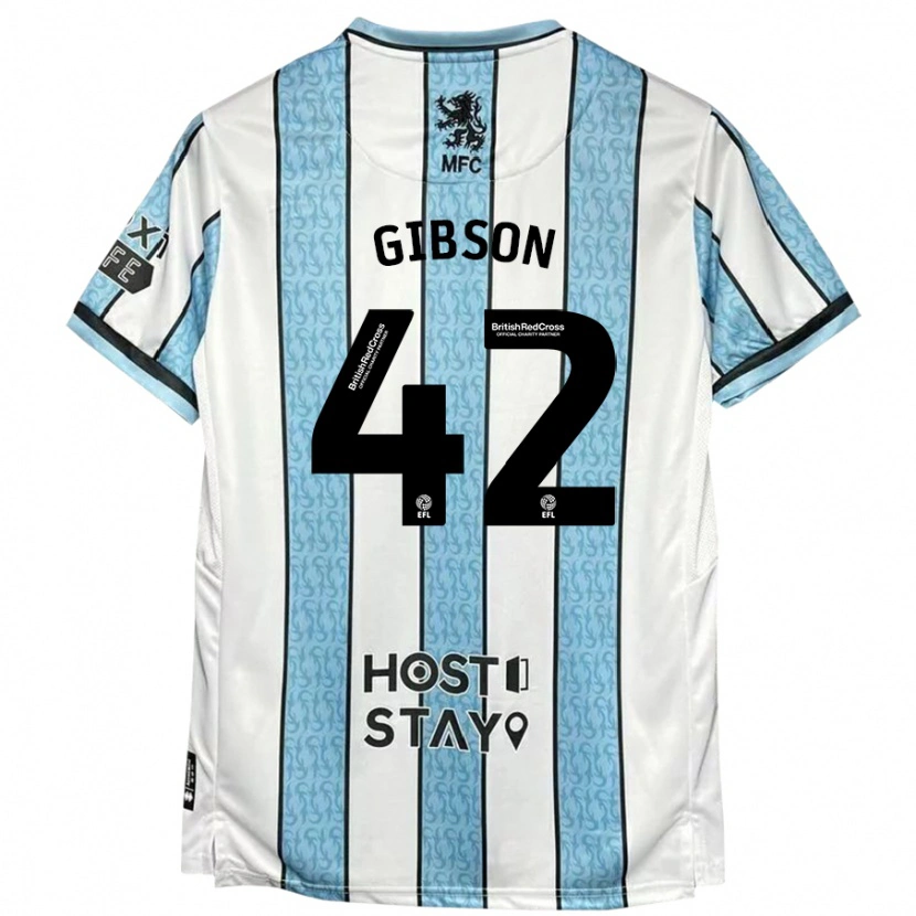 Danxen Donna Maglia Joseph Gibson #42 Bianco Blu Kit Gara Away 2024/25 Maglietta