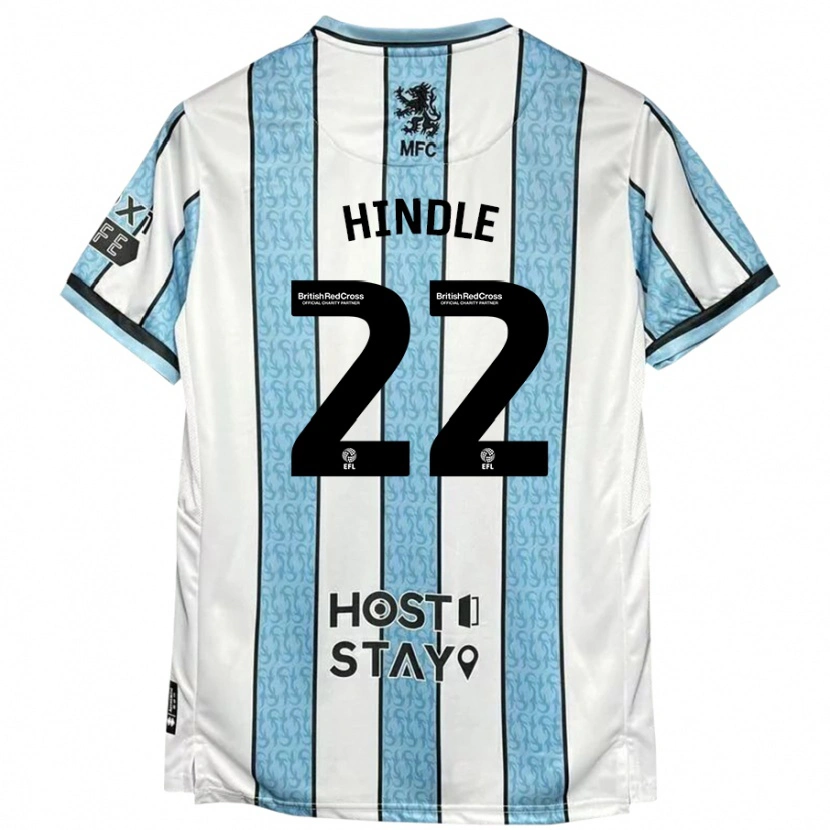 Danxen Donna Maglia Rachel Hindle #22 Bianco Blu Kit Gara Away 2024/25 Maglietta