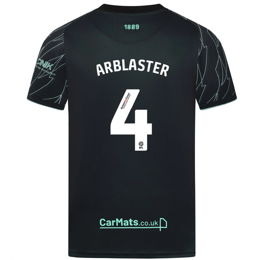 Danxen Donna Maglia Oliver Arblaster #4 Nero Verde Kit Gara Away 2024/25 Maglietta