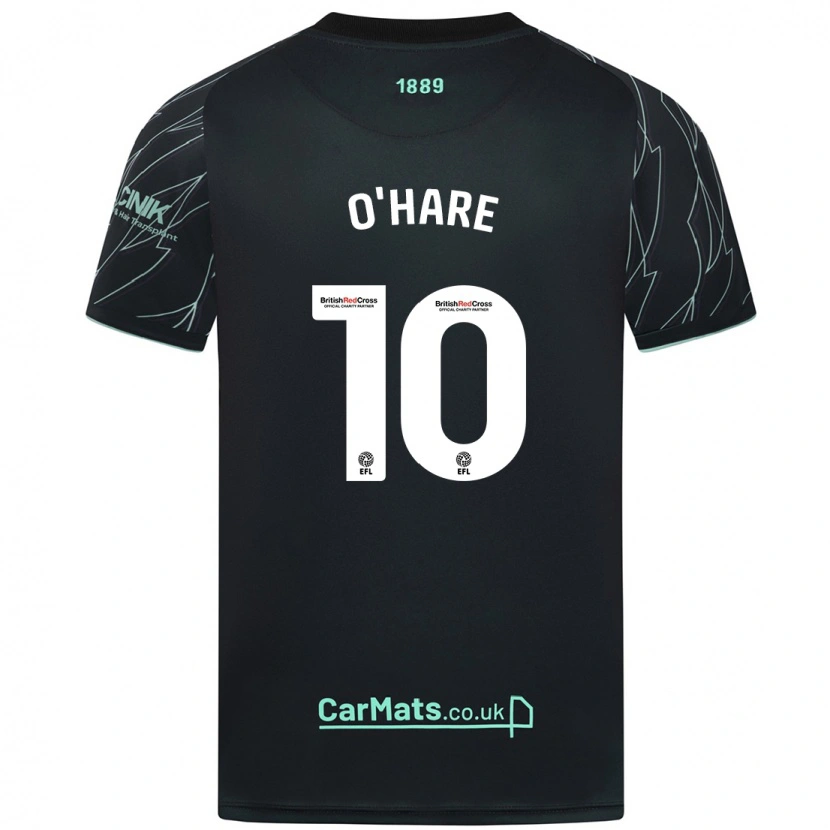 Danxen Donna Maglia Callum O'hare #10 Nero Verde Kit Gara Away 2024/25 Maglietta