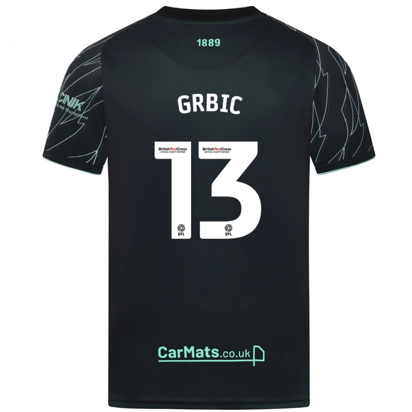 Danxen Donna Maglia Ivo Grbic #13 Nero Verde Kit Gara Away 2024/25 Maglietta